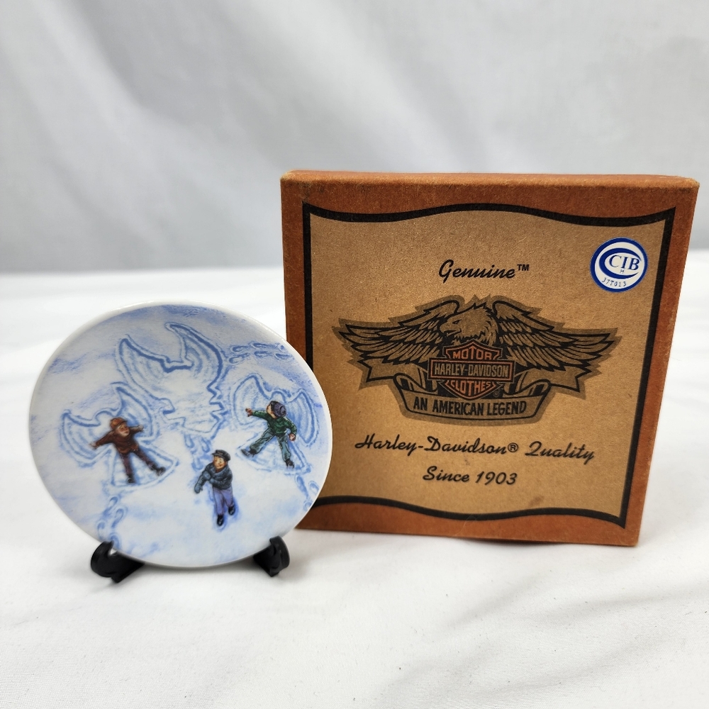 Harley Davidson Vintage Limited Edition (12th) Mini plate Christmas Ornament NWT